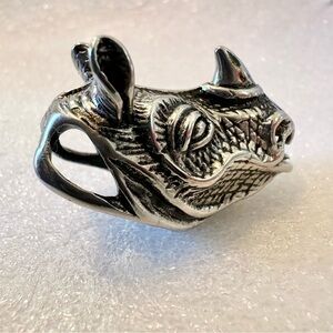 Sterling Silver Rhino Pendant